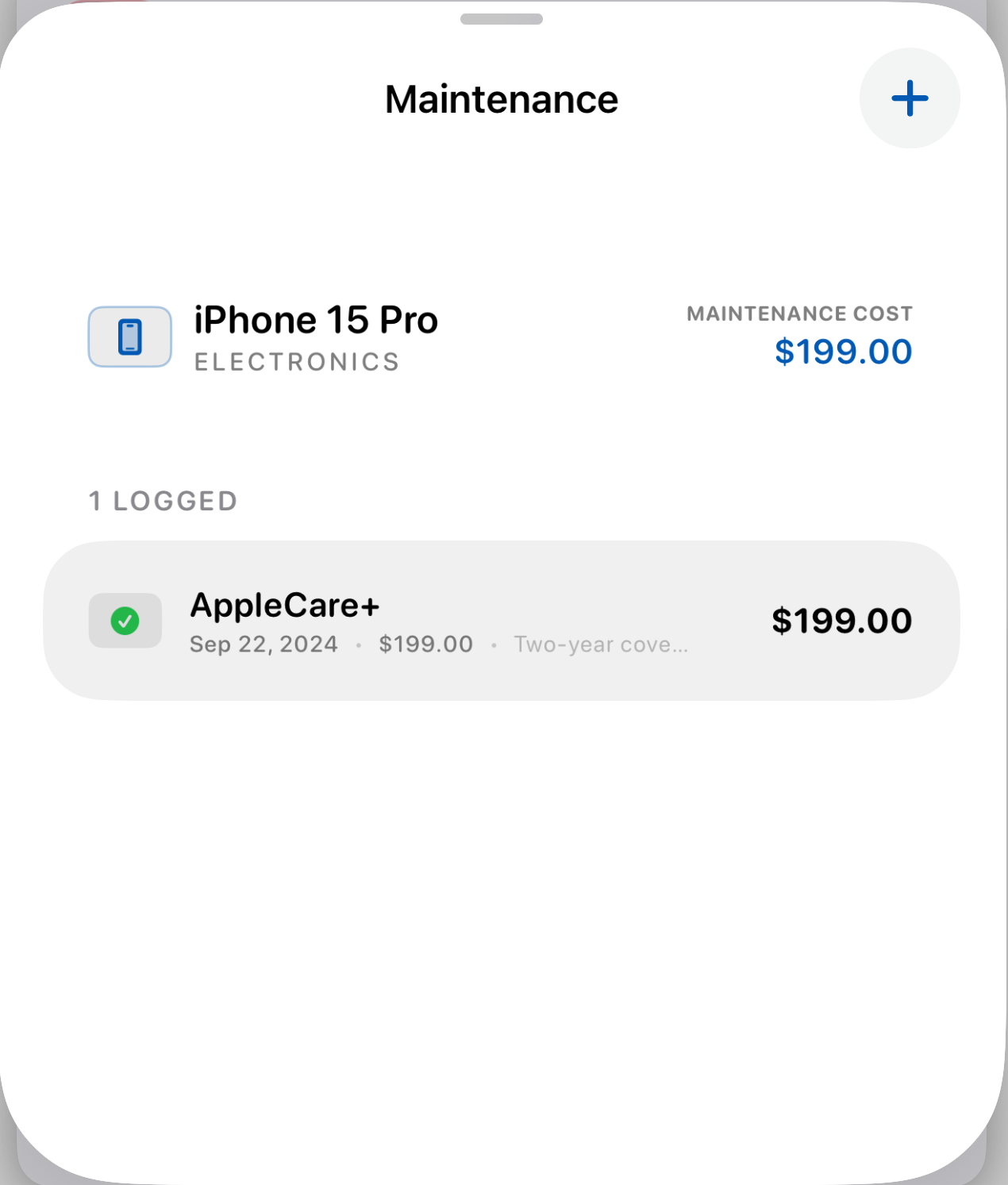 Maintenance intervals